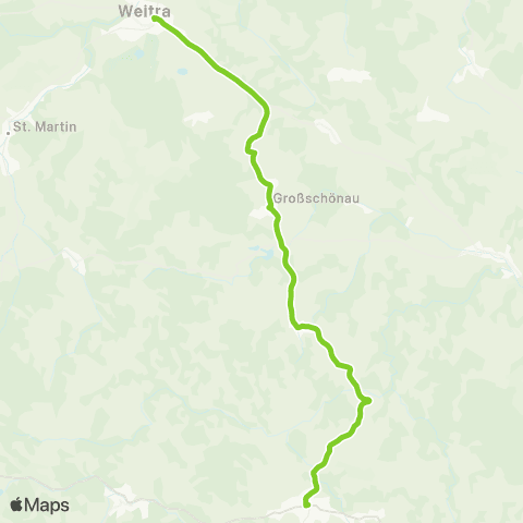 Verkehrsverbund Ost-Region Weitra - Groß Gerungs über Großschönau map