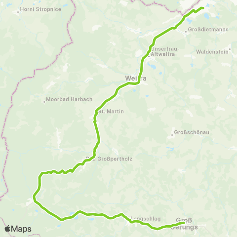 Verkehrsverbund Ost-Region Gmünd - Weitra - Groß Gerungs über St. Martin map