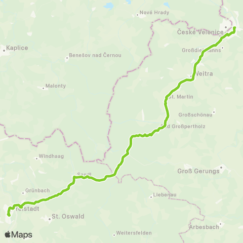 Verkehrsverbund Ost-Region Gmünd - Weitra - Bad Großpertholz - Freistadt map