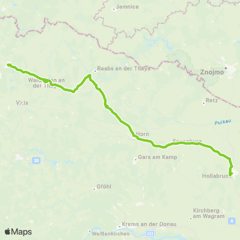 Verkehrsverbund Ost-Region Heidenreichstein - Horn - Hollabrunn map