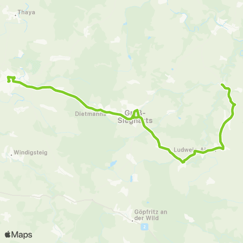 Verkehrsverbund Ost-Region Waidhofen / Thaya - Großsiegharts - Irnfritz map