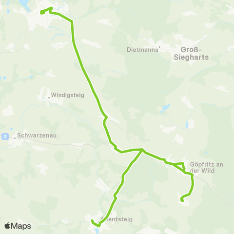 Verkehrsverbund Ost-Region Waidhofen / Thaya - Allentsteig map