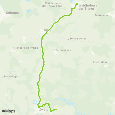 Verkehrsverbund Ost-Region Edelhof - Vitis - Waidhofen / Thaya map