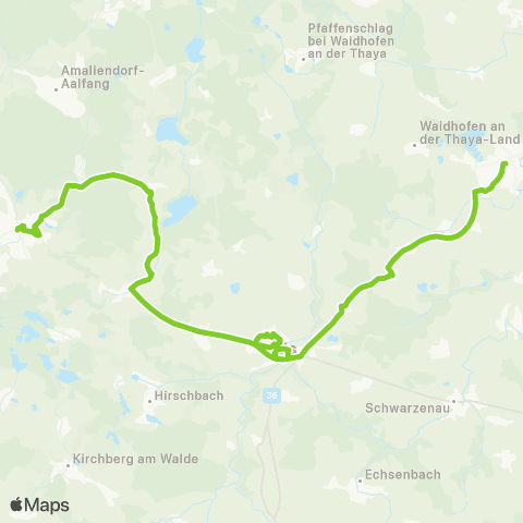 Verkehrsverbund Ost-Region Waidhofen / Thaya - Vitis - Schrems map