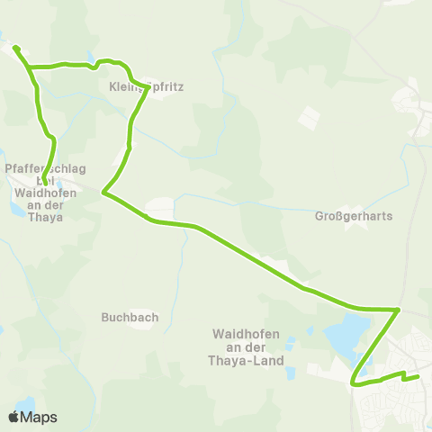 Verkehrsverbund Ost-Region Waidhofen / Thaya - Pfaffenschlag / Waidhofen über Kleingöpfritz map