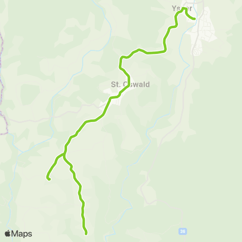 Verkehrsverbund Ost-Region Ysper - St. Oswald / Ysper - Fünflingeramt map