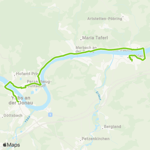 Verkehrsverbund Ost-Region Ybbs / Donau - Persenbeug - Klein Pöchlarn - Pöchlarn map