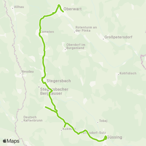 Verkehrsverbund Ost-Region Oberwart - Stegersbach - Güssing map