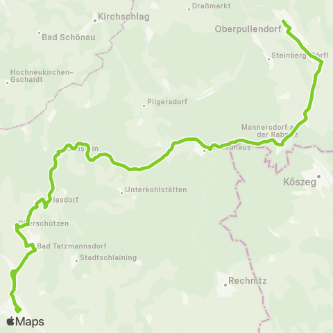 Verkehrsverbund Ost-Region Lockenhaus - Bernstein - Oberwart - Pinkafeld map