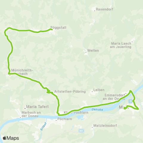 Verkehrsverbund Ost-Region Melk - Pöchlarn - Münichreith am Ostrong - Pöggstall map