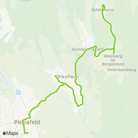 Verkehrsverbund Ost-Region Oberschützen - Pinkafeld - Oberwart map