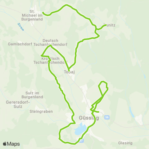 Verkehrsverbund Ost-Region Güssing - St. Michael im Burgenland map