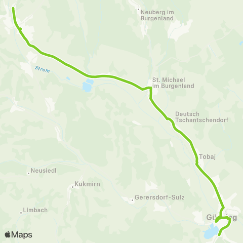 Verkehrsverbund Ost-Region Burgau - Stegersbach - Güssing - Güttenbach map