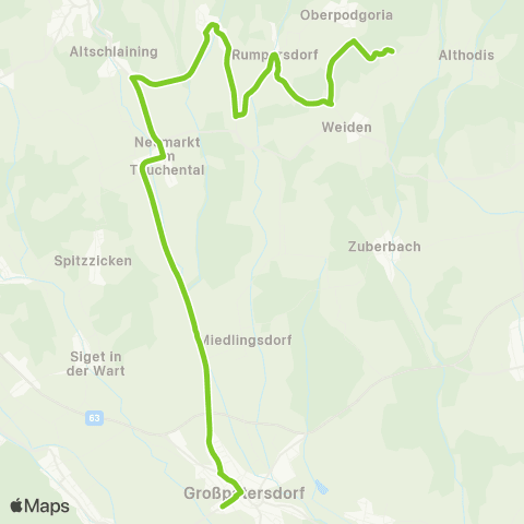 Verkehrsverbund Ost-Region Podler - Miedlingsdorf - Großpetersdorf map