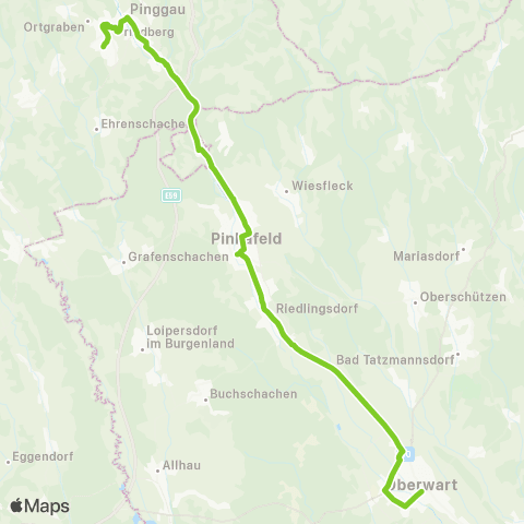 Verkehrsverbund Ost-Region Oberwart - Pinkafeld - Pinggau - Friedberg map