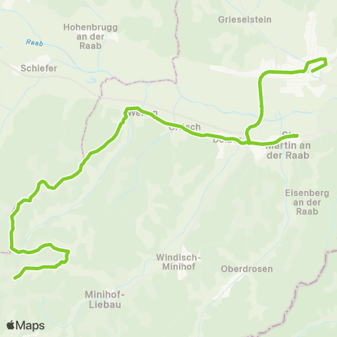 Verkehrsverbund Ost-Region Mühlgraben - St. Martin / Raab - Jennersdorf map