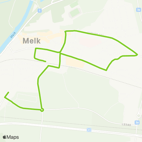 Verkehrsverbund Ost-Region Melk Bahnhof - Melk Birago-Kaserne map