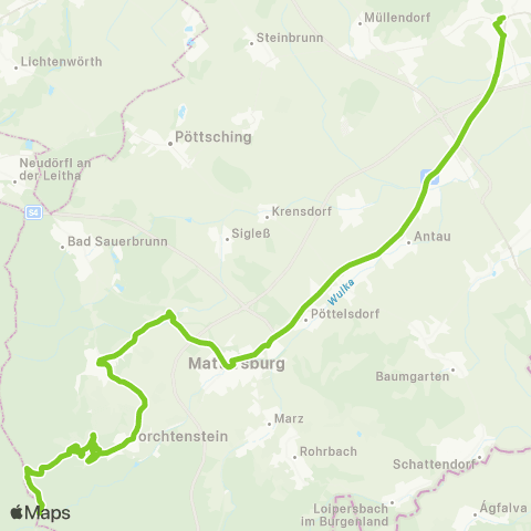 Verkehrsverbund Ost-Region Eisenstadt - Mattersburg - Forchtenstein - Rosalia map