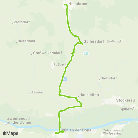 Verkehrsverbund Ost-Region Tulln - Hausleiten - Göllersdorf - Hollabrunn map