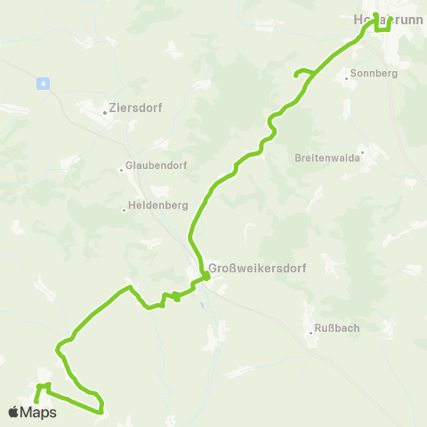 Verkehrsverbund Ost-Region Hollabrunn - Großweikersdorf - Kirchberg / Wagram map