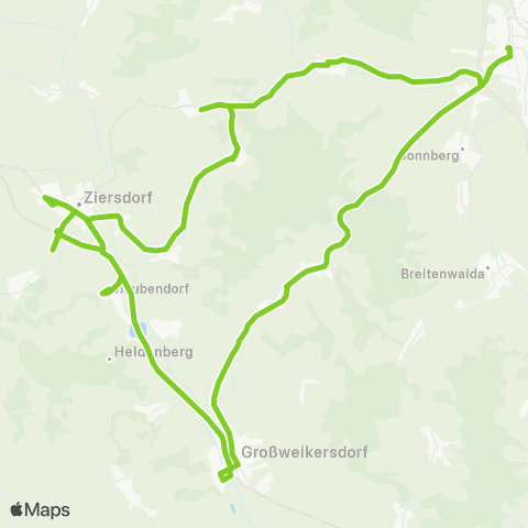 Verkehrsverbund Ost-Region Hollabrunn - Ziersdorf - Großweikersdorf - Hollabrunn map