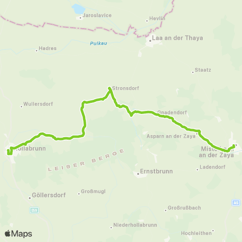 Verkehrsverbund Ost-Region Hollabrunn - Stronsdorf - Mistelbach map