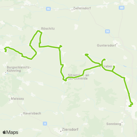 Verkehrsverbund Ost-Region Hollabrunn - Röschitz - Eggenburg map