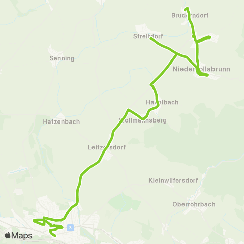 Verkehrsverbund Ost-Region Stockerau - Bruderndorf - Maisbirbaum map