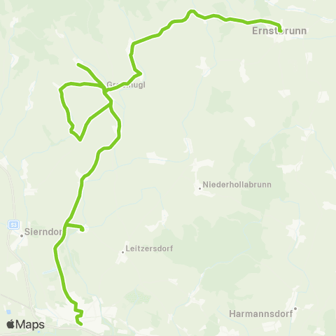 Verkehrsverbund Ost-Region Stockerau - Großmugl - Merkersdorf - Ernstbrunn map