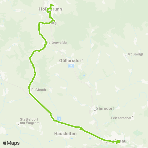 Verkehrsverbund Ost-Region Stockerau - Niederrußbach - Hollabrunn map
