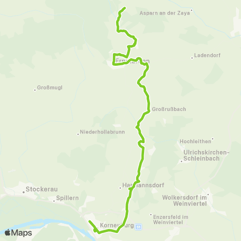 Verkehrsverbund Ost-Region Korneuburg - Großrußbach - Ernstbrunn - Pyhra map