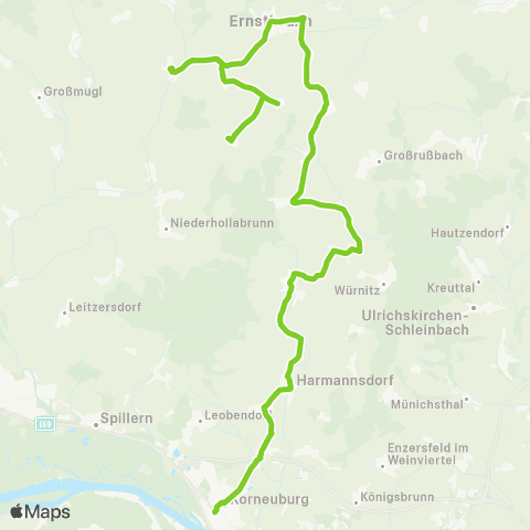 Verkehrsverbund Ost-Region Korneuburg - Ernstbrunn - Naglern map