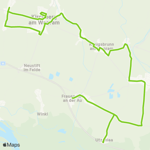 Verkehrsverbund Ost-Region Utzenlaa - Hippersdorf - Kirchberg / Wagram map
