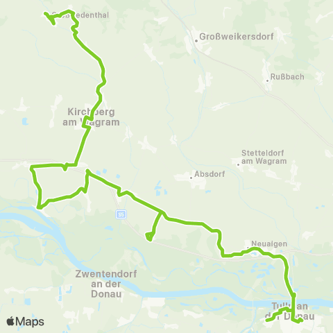 Verkehrsverbund Ost-Region Tulln - Kirchberg / Wagram - Großriedenthal map