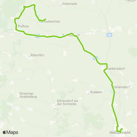 Verkehrsverbund Ost-Region Hollabrunn - Zellerndorf - Rohrendorf map