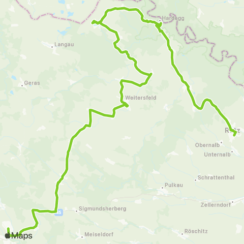 Verkehrsverbund Ost-Region Retz - Merkersdorf - Hardegg - Horn map