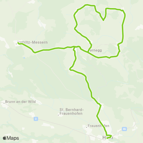 Verkehrsverbund Ost-Region Horn - Irnfritz map