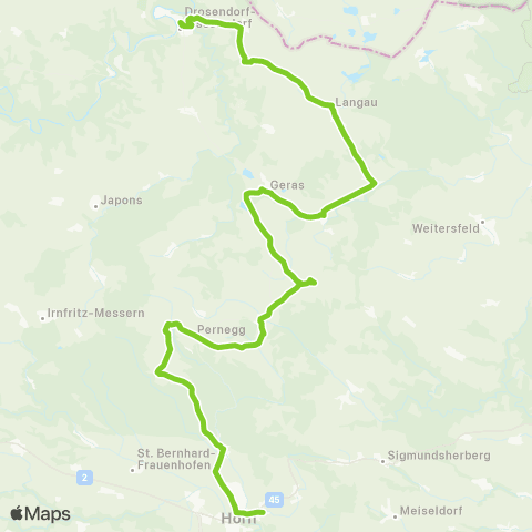 Verkehrsverbund Ost-Region Horn - Drosendorf map
