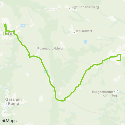 Verkehrsverbund Ost-Region Horn - Eggenburg über Harmannsdorf map