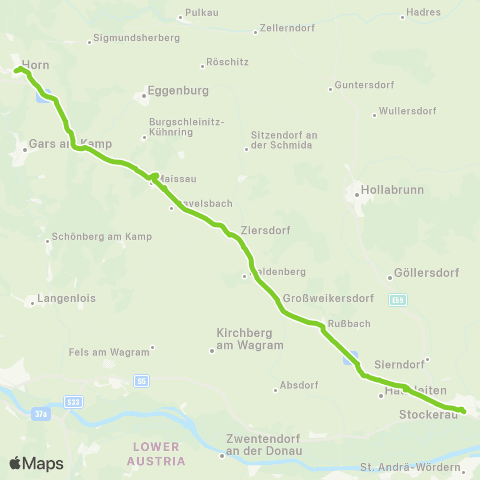 Verkehrsverbund Ost-Region Horn - Stockerau map