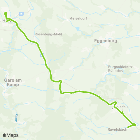 Verkehrsverbund Ost-Region Horn - Ravelsbach map