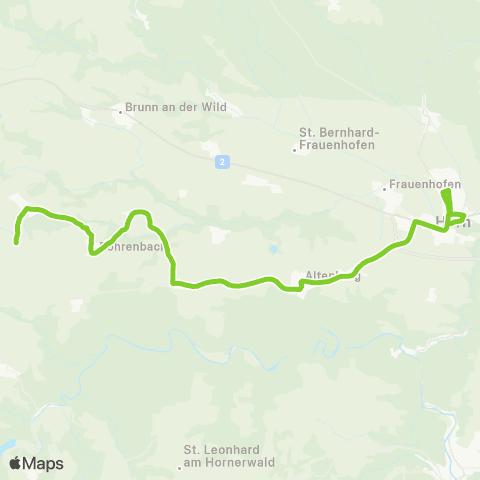 Verkehrsverbund Ost-Region Horn - Altenburg / Horn - Neupölla - Rastenfeld map