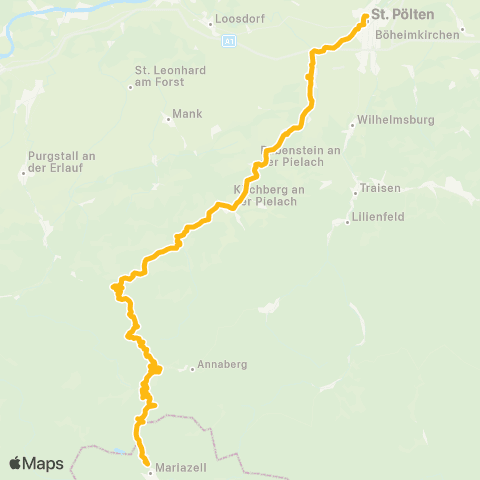 Verkehrsverbund Ost-Region Laubenbachmühle - Mariazell map