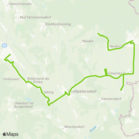 Verkehrsverbund Ost-Region Rechnitz - Großpetersdorf - Oberwart map