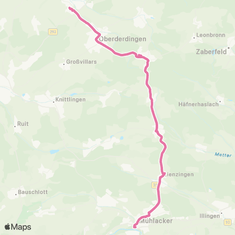 Verkehrsverbund Pforzheim-Enzkreis Oberderdingen - Sternenfels - Zaisersweiher - Mühlacker map