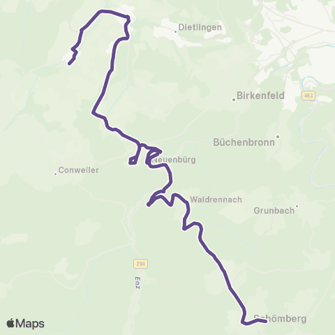Verkehrsverbund Pforzheim-Enzkreis Schömberg - Neuenbürg - Ellmendingen map