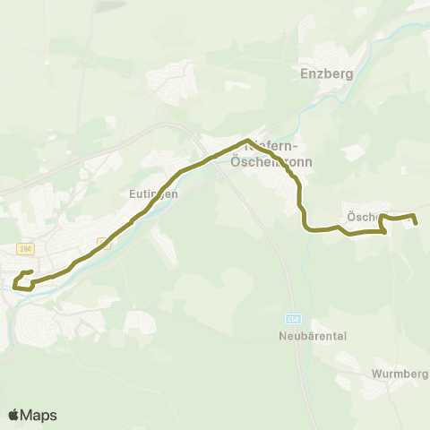 Verkehrsverbund Pforzheim-Enzkreis Öschelbronn - Niefern - Pforzheim map