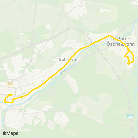 Verkehrsverbund Pforzheim-Enzkreis Pforzheim - Niefern map