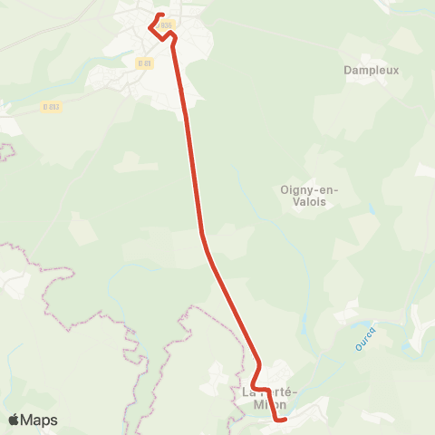 Villéo Retzéo Villers-Cotterêts - La Ferté-Milon map