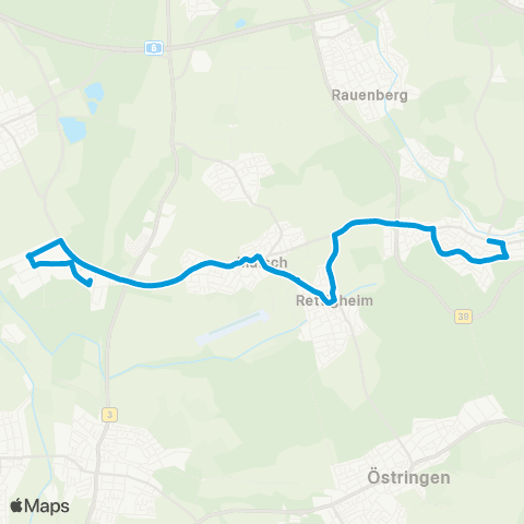 SWEG Mühlhausen - Rettigheim - Malsch - St. Leon-Rot - Rot-Malsch Bahnhof map